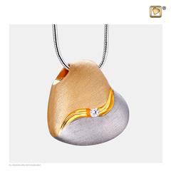 HeartFelt Ashes Pendant Bru Silver&Gold Vermeil with Zirconi