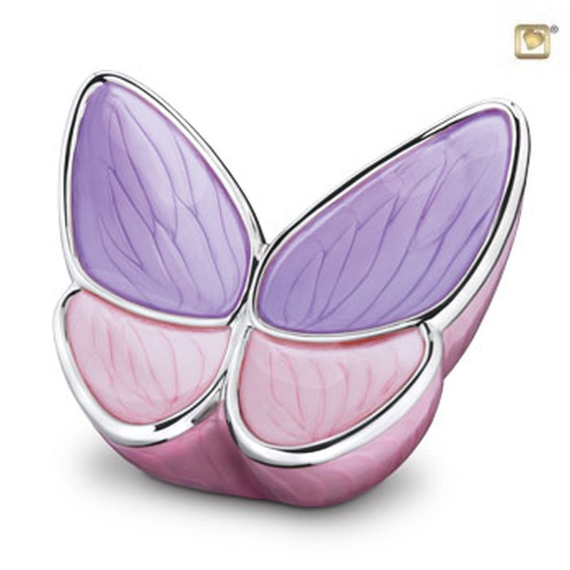 Butterfly urn groot roze