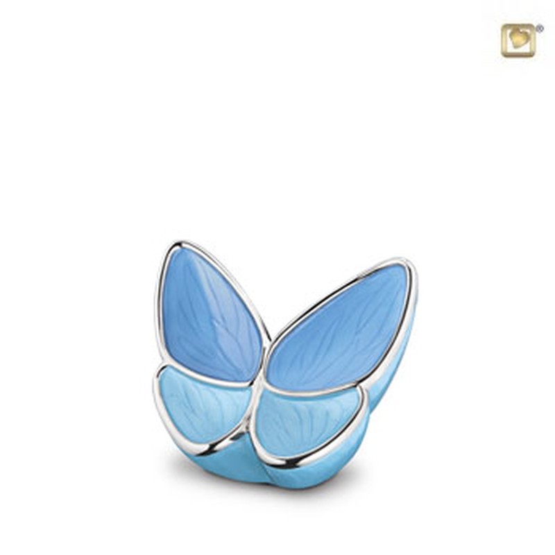 Butterfly urn keepsake blauw
