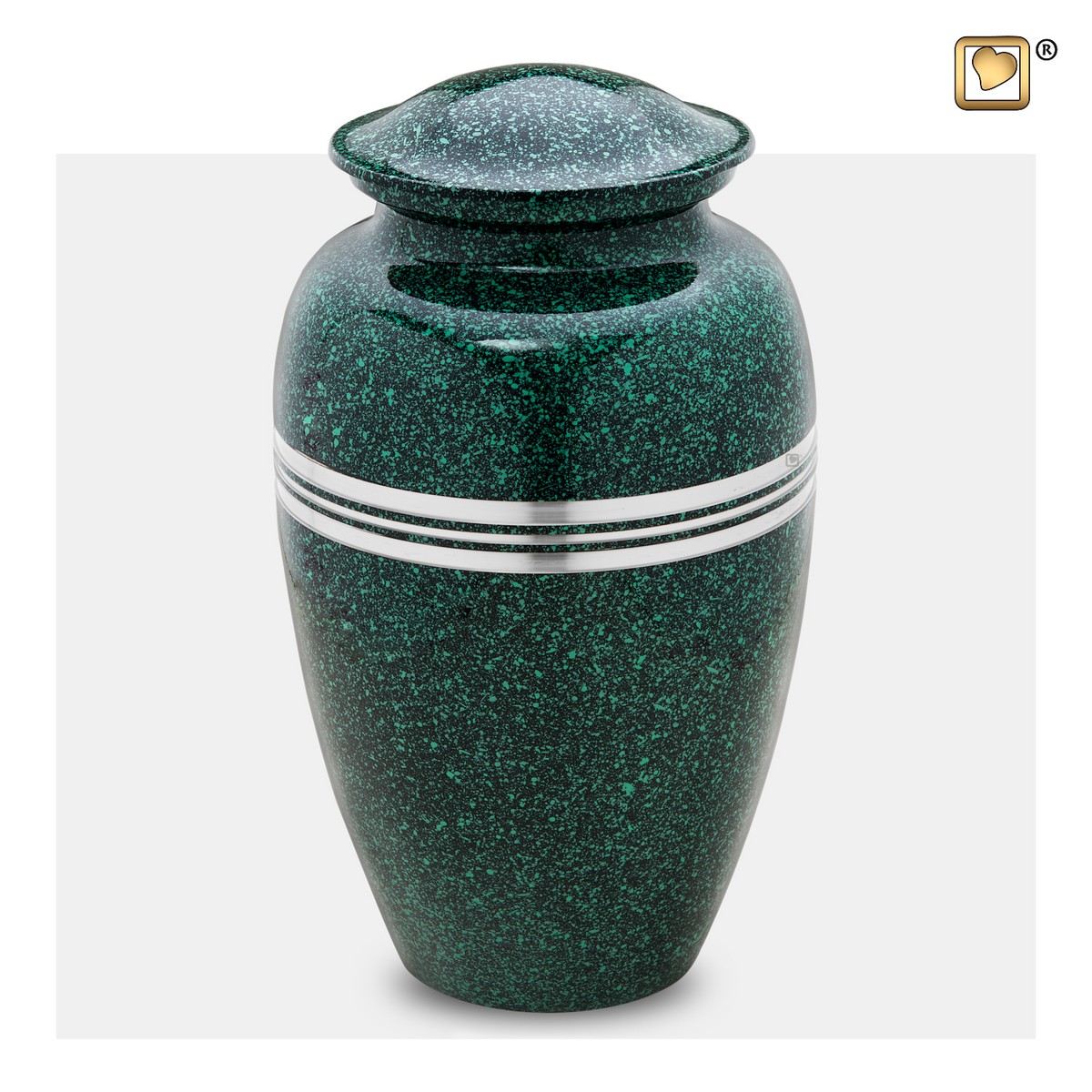 Classic urn speckled Emerald and Bru