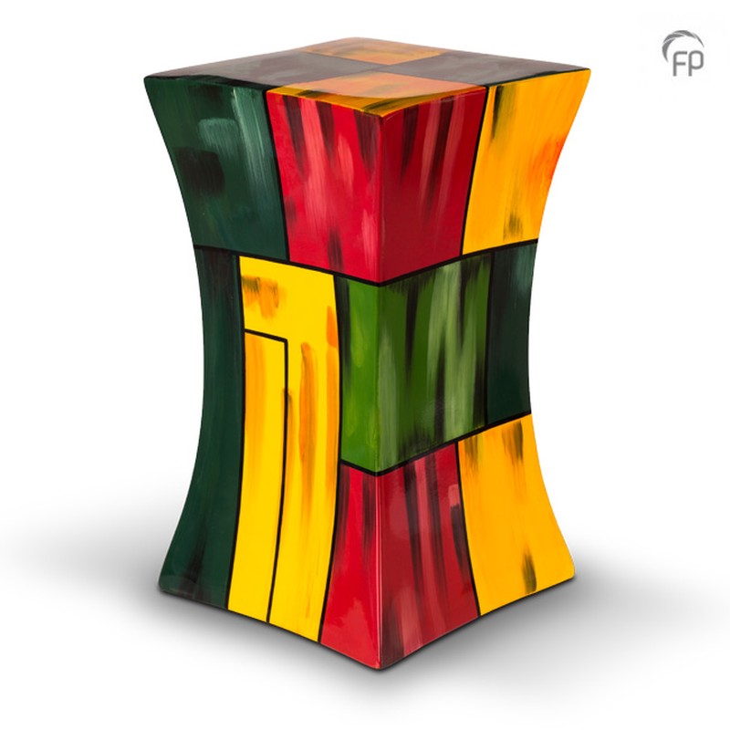 Urn glasfiber Multicolor vierkant